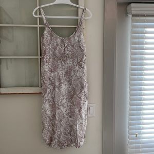 Olivaceous Snake Skin Midi Dress